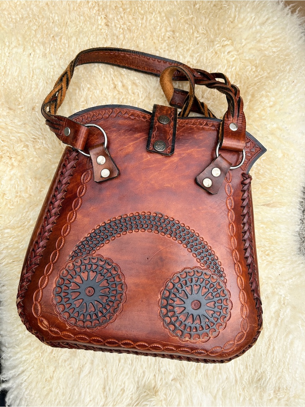 Hand tooled Leather handbag